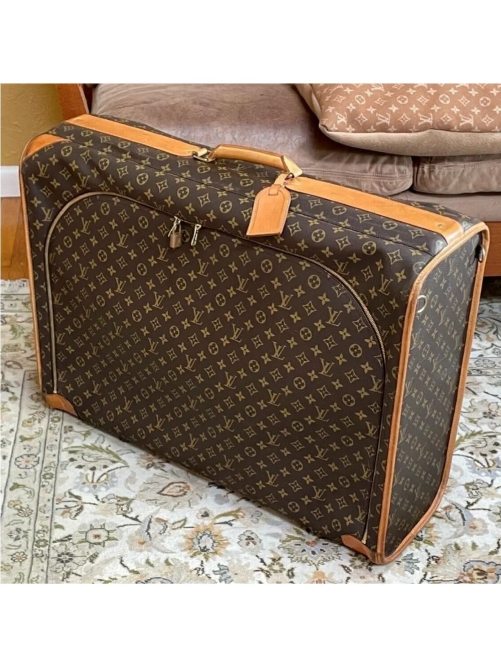 Louis Vuitton Monogram Canvas Travel Suitcase with Vachetta Trim